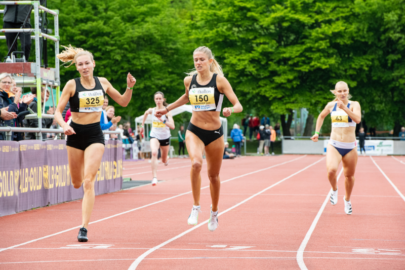 Alica Schmidt (SN 150) über 150 Meter beim Läufermeeting 2022. Foto: Werner Dreher